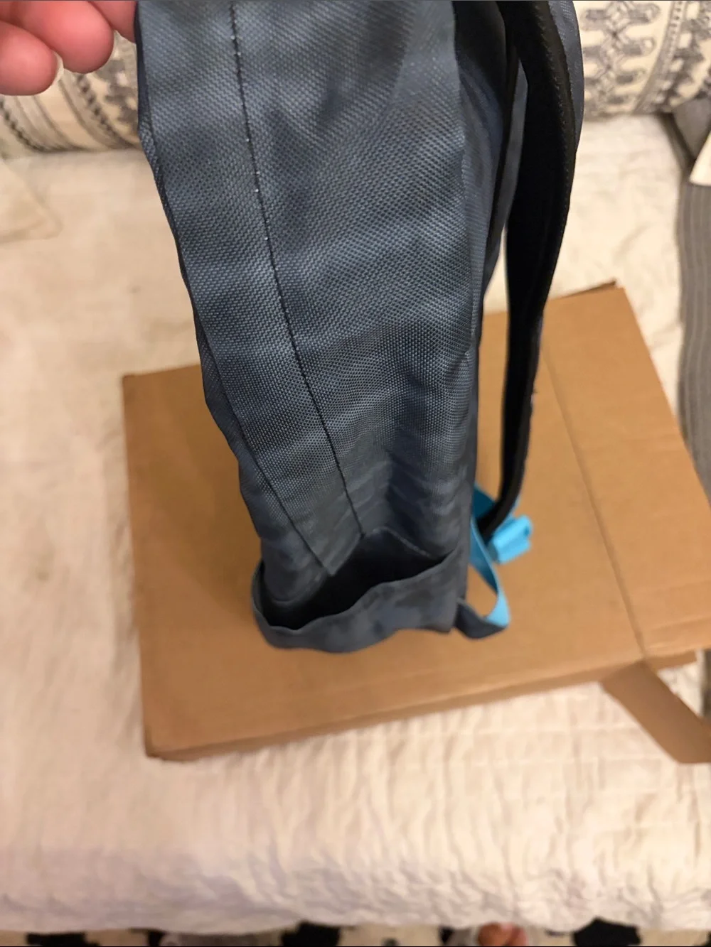 Hurley Blue and Black Backpack with Aqua Zipper Accents